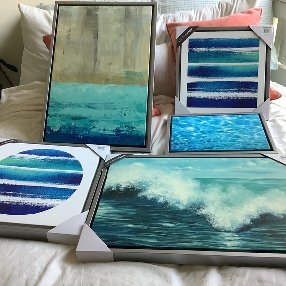 Stock Art in Blue Hues, prints on canvas - Picture 1 of 9